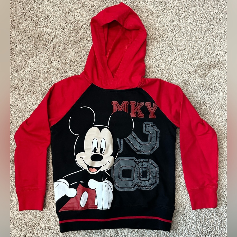 Disney’s Mickey hooded shirt, boys size 6, good condition